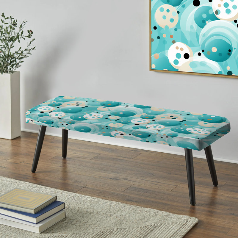 Dreams Polka Dots Pattern - Polka Dots Upholstered Black Bench