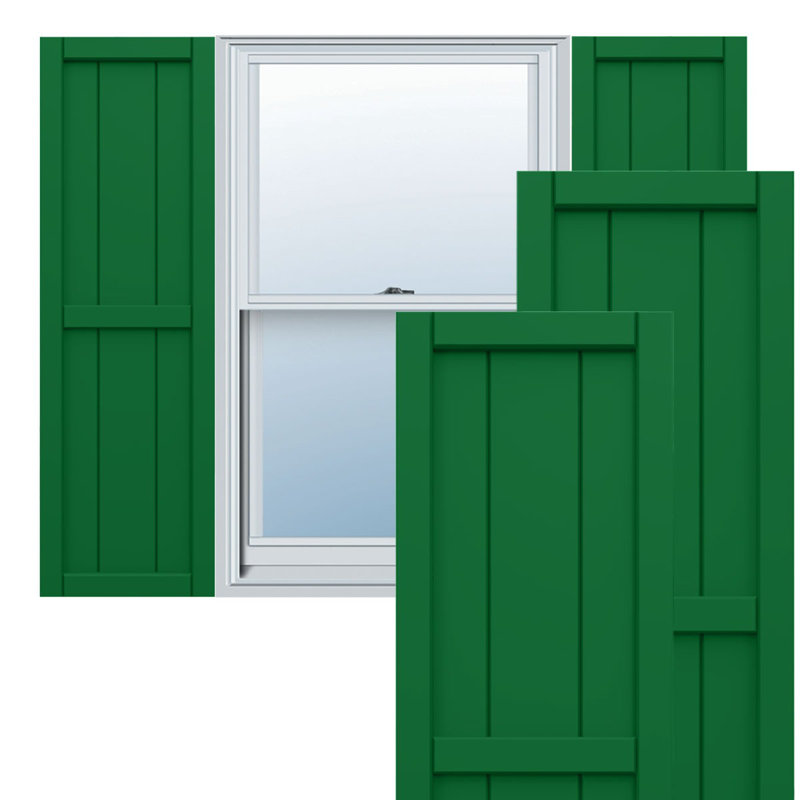 True Fit PVC, volets encadrés encadrés, Vert viridien, 21.5", 70"