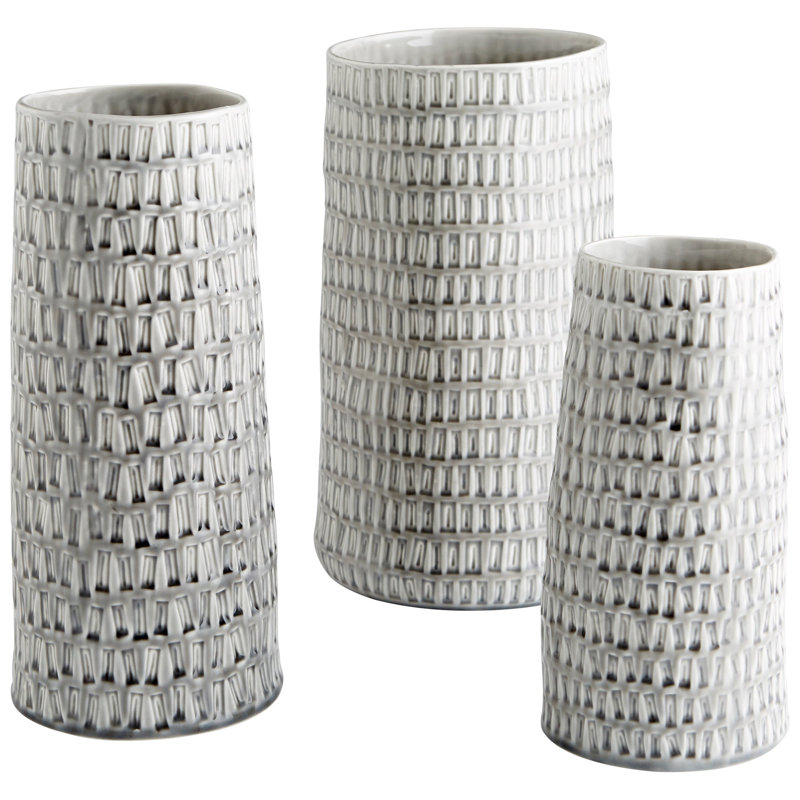 Somerville Handmade Ceramic / Porcelain Table Vase, 12.5'' H x 7'' W x 7'' D