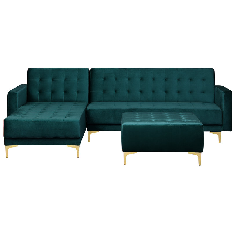 Pinkney 4 Seater Sofa Bed, Left Hand Facing, Green