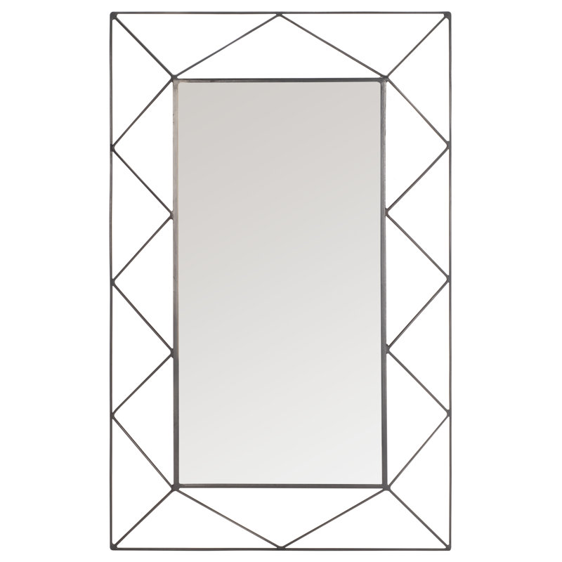 Blanchard Metal Flat Wall Mirror, Gray