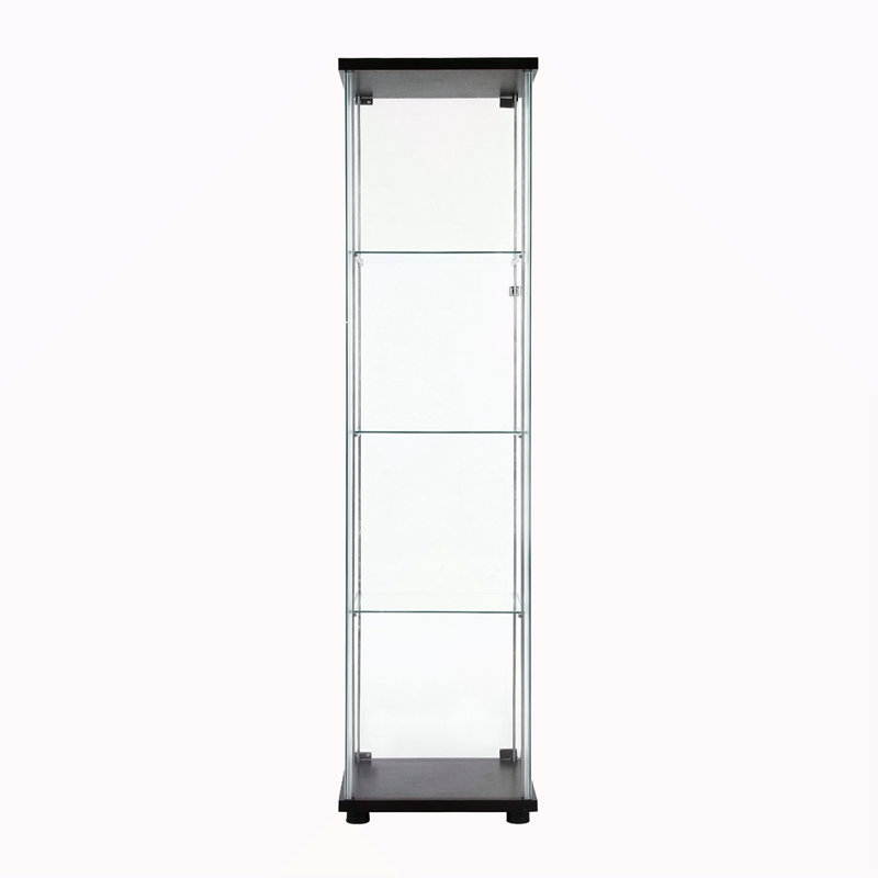 Vitrine à une porte avec 4 tablettes, Noir