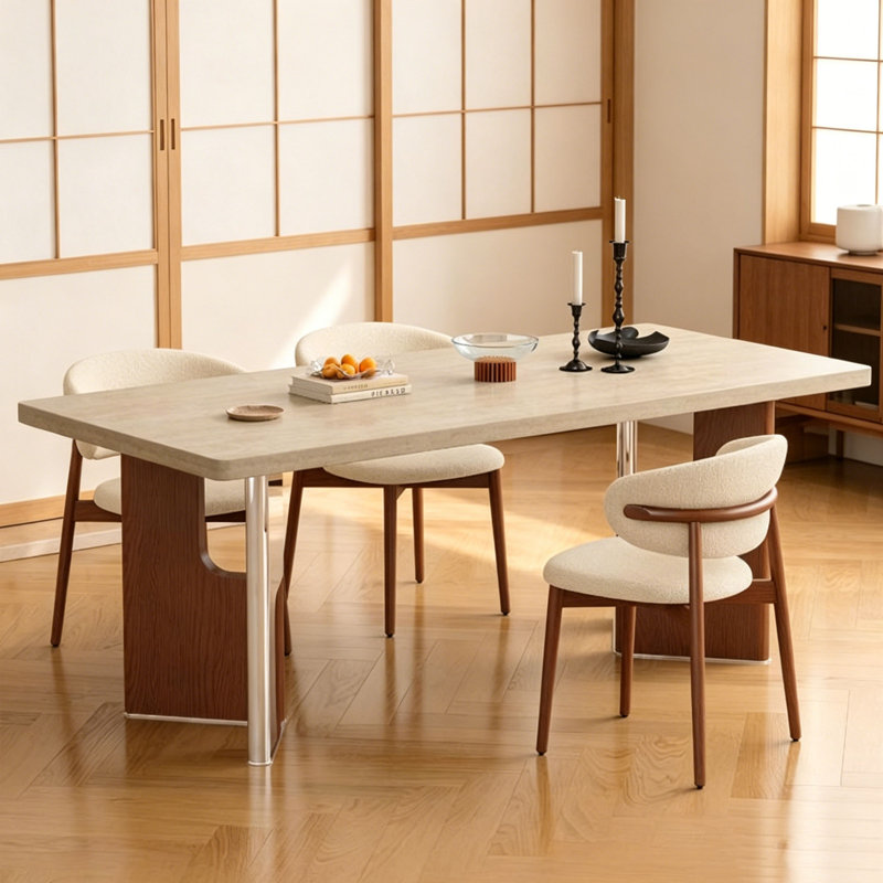Table en pierre frittée French French, H 29,5 po x l 78,7 po x P 35,4 po