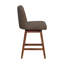 Tabouret de comptoir pivotant Amelia au fini chêne brun avec tissu taupe Boucle-799357857