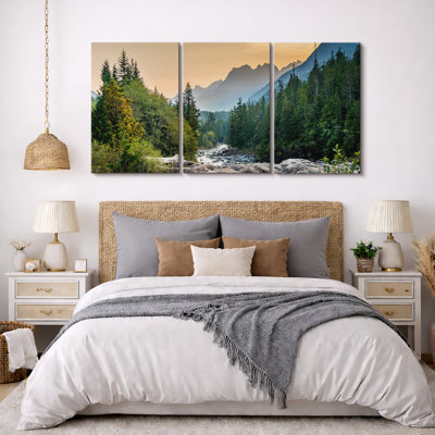 "Nature Landscape Colorado Forest Mountain", photographie de paysage, paysage, triptyque, reproduction d'art sur toile 3 pièces