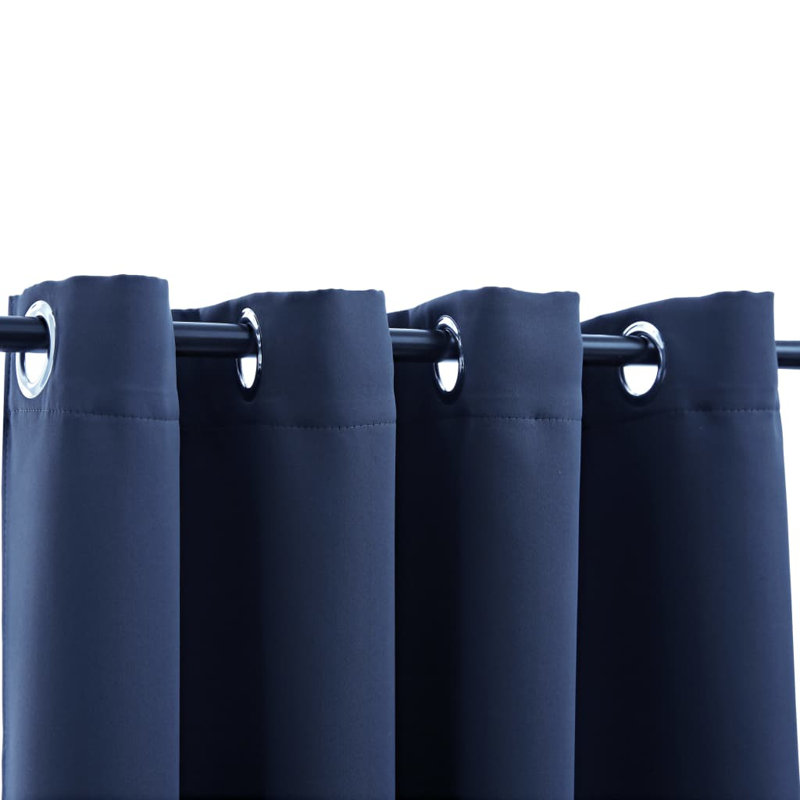 Curtains Roller Blackout Curtains Window Blinds with Rings Fabric, Blue, 37" W x 95" L