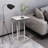 High Gloss White Side Table - C Table Coffee Table - Bed Side Table - Snack Table - Under Sofa Table - End Tables Living Room Chrome Metallic Frame (40D x 30W x 66H)