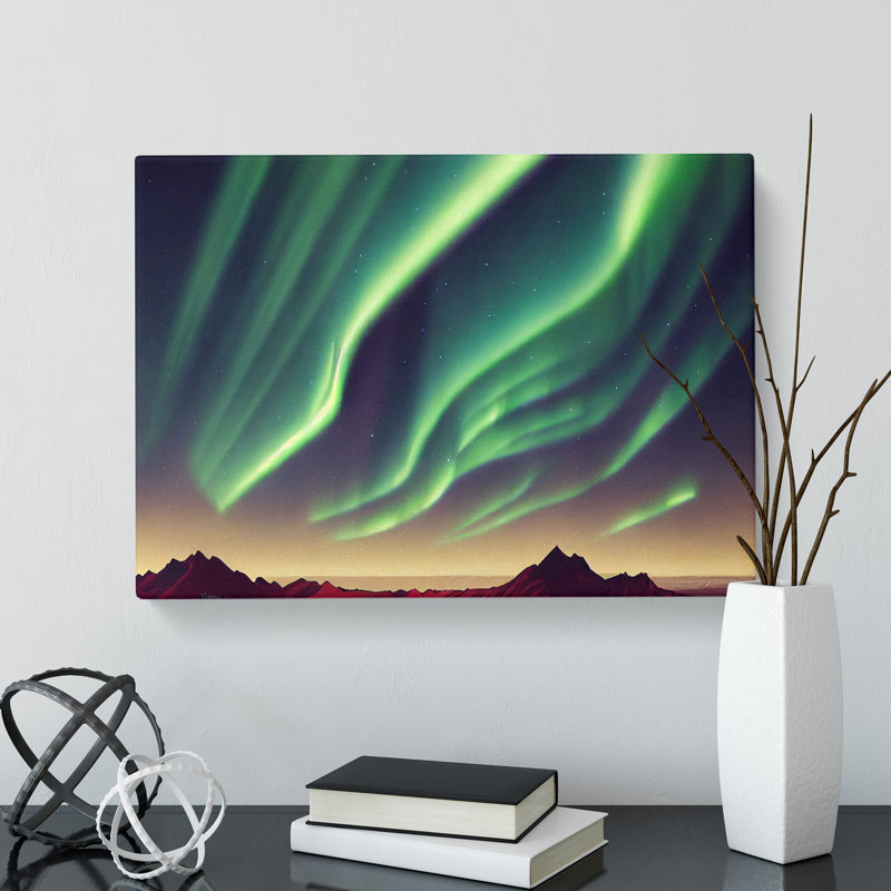 Expressive Aurora Borealis - Wrapped Canvas, 35cm H x 50cm W x 3cm D