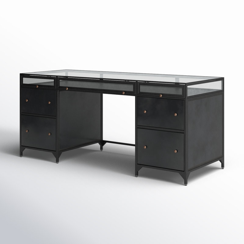 Shadow Box Glass Executive Desk