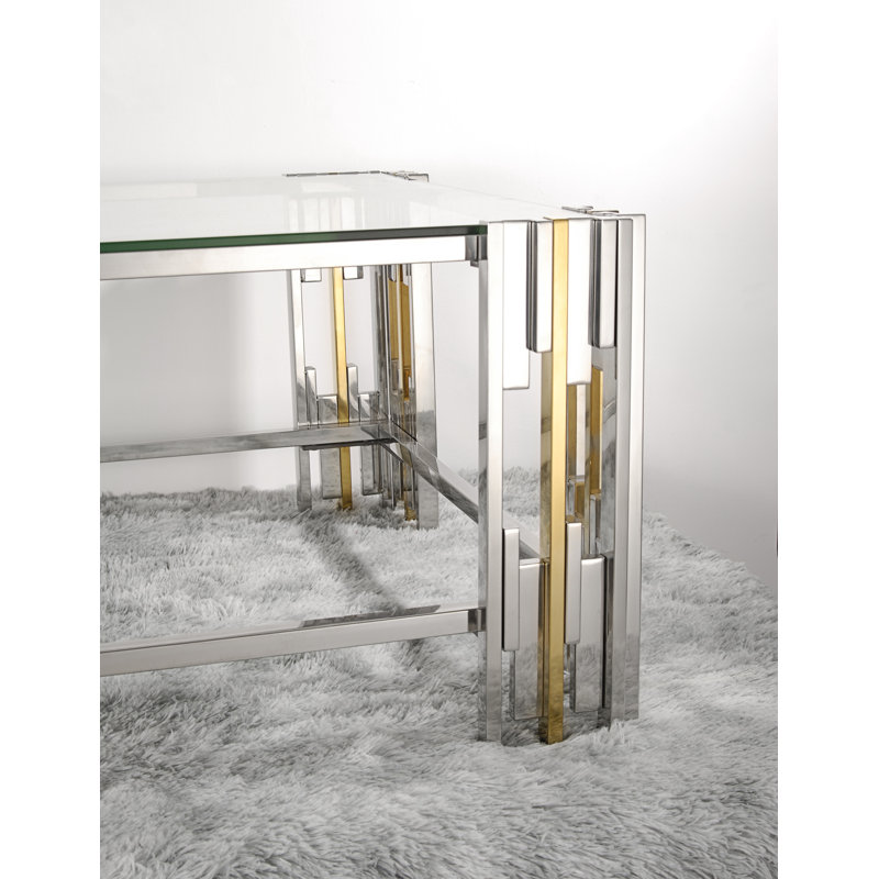 Mercer41 Inc Stainless Steel 52" Coffee Table