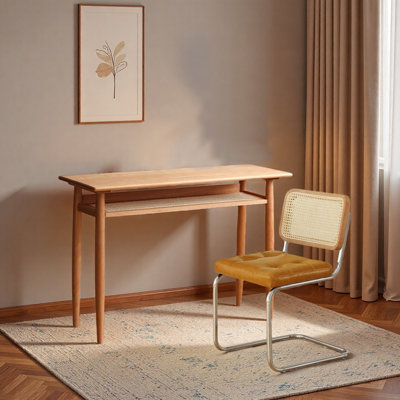 Durable Cherry Wood Rattan Small-sized DeskYesNo