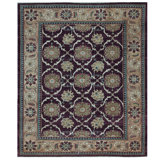 Sultanabad Hand-Knotted High-Quality Aubergine and Gold Area Rug