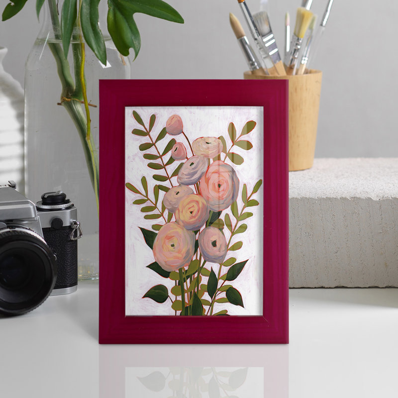Flower Burst I, reproduction d'art sur papier, Rouge, H 6 po x l 4 po x P 1 po