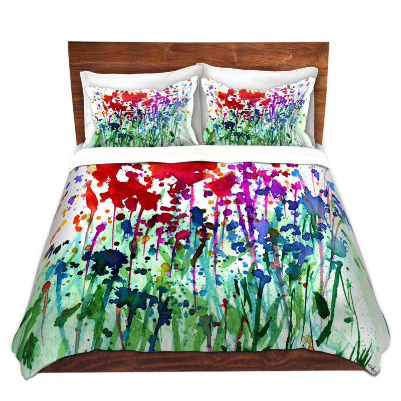 Ensembles de housse de couette DiaNoche en microfibre par Kathy Stanion - Walk parmi les fleurs 02