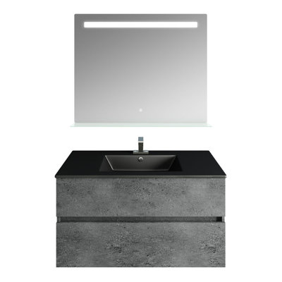 Ensemble de meuble-lavabo simple 35 po mural