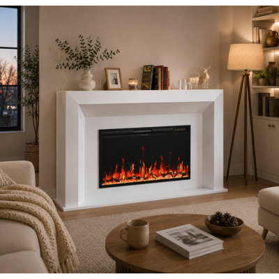 Meuble télé 65,75 "avec foyer, télécommande et protection contre la surchauffe
