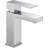 Angular Chrome Bathroom Faucet, Low Flow Single Hole Bathroom Sink Faucet for Vanity, Push Pop-Up Drain Assembly, Chrome