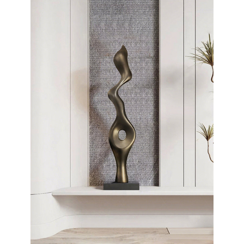 Décorations de sculpture abstraites modernes et minimalistes, Noir / brun clair