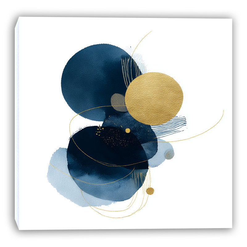 «Midnight Orbits in Indigo», art mural sur toile tendue, L 30 po x H 30 po x P 1,5 po
