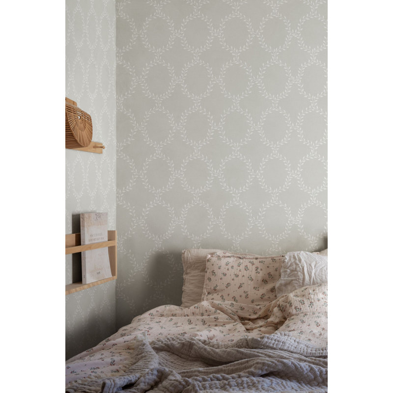 Villa Dalaro 2 Geometric Wallpaper Roll by Hanna Wendelboo-Hansson, Gray