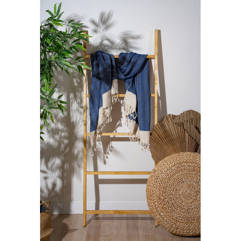 Luxueuse serviette de plage Fouta, bleu nuit, 35,4 po x 70,9 po | 90% coton, 10% polyester, 310 g / m² | Lavable à la machine à 86 ° F | Parfait pour la plage, la piscine et le spa, doux, léger et à séchage rapide