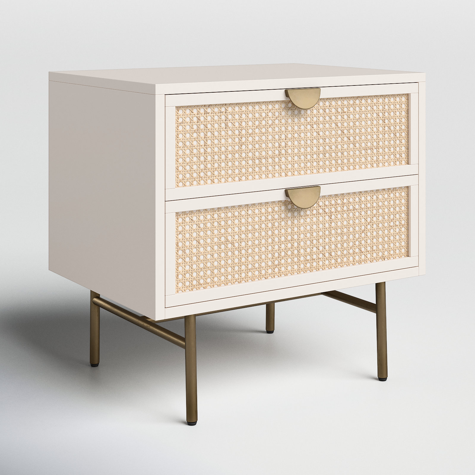 Brooks 2 - Drawer 24" Nightstand in White/Brown/Natural