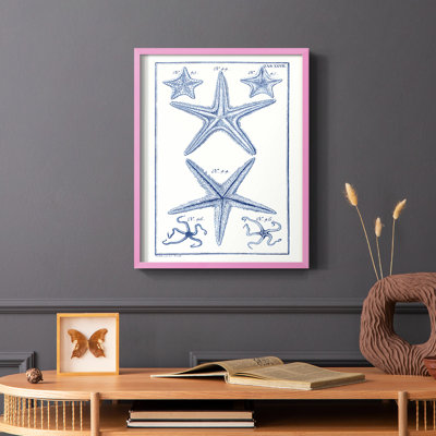 Blue Sea Stars I, reproduction encadrée - bois massif