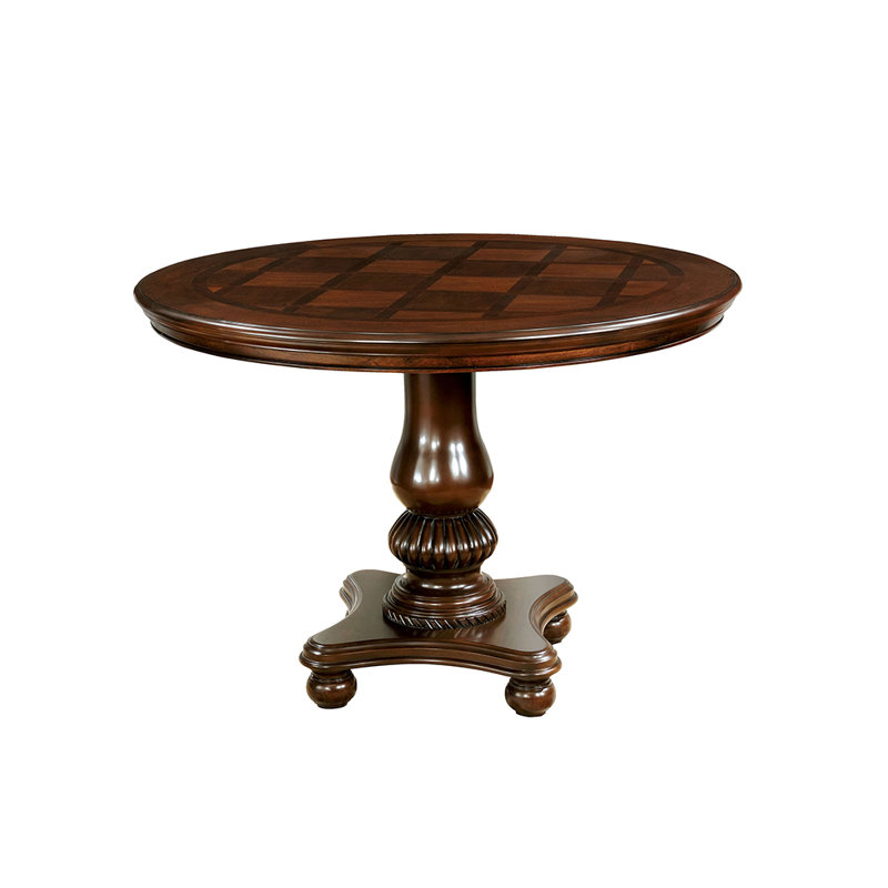 Red Barrel Studio® Aldridge Brown Cherry Pedestal Base Counter Height ...