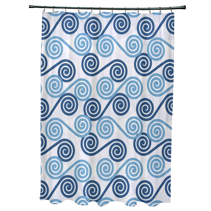 Sequence Geometric Shower Curtain, Blue