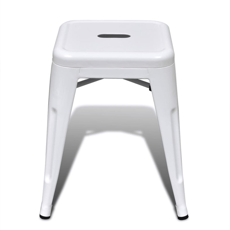 Hulsey Steel Accent Stool, White