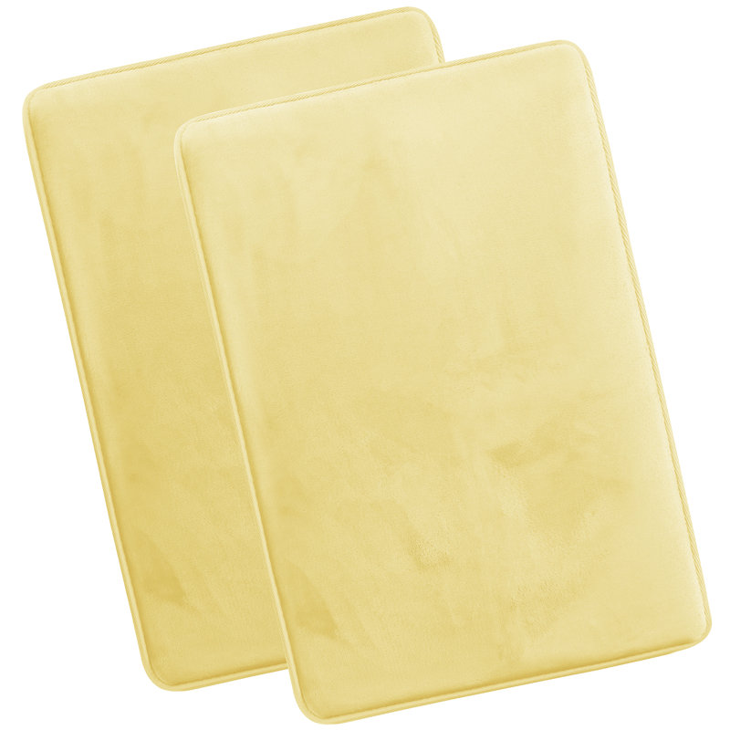 Steph Luxury Memory Foam Bathroom Rug Set, Grand: l 20 po x L 34 po, Crème anglaise