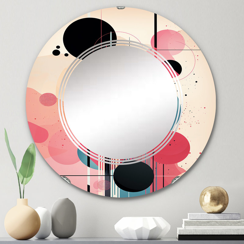 Storyville - Miroir mural moderne rond, 24 po x 24 po