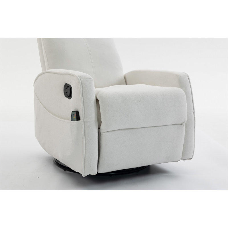 Fauteuil court en peluche, Velours blanc crème