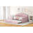 Upholstered Daybed With Shaped And Trundle In Pink - Materials, Comfortable Sleep Area Elegant Back Luxurious-396450047