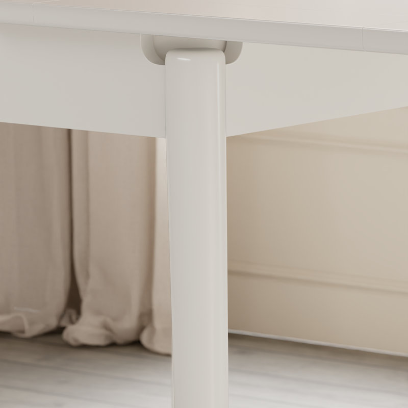 Table de salle à manger extensible en bois massif Aderyn Adryell de 23,6 à 47,2 pouces pour 2 à 6 personnes avec rangement caché
