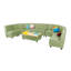 Ensemble 5 pièces de sièges collectifs courbés modulaires pour enfants avec table basse Kid Comfort-124300686