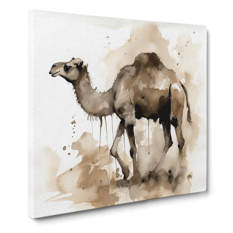 Camel Ink Wash - No Frame Print, 50cm H x 50cm W x 3cm D