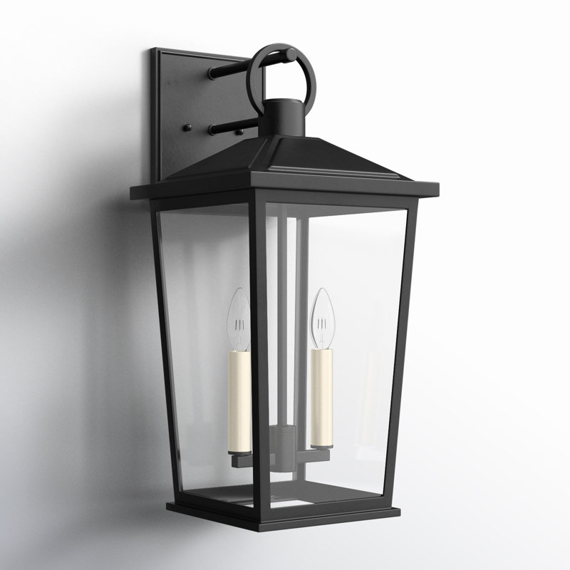 Outdoor Wall Lantern, Textured Black, 19.5" H x 9.5" W x 10.5" D