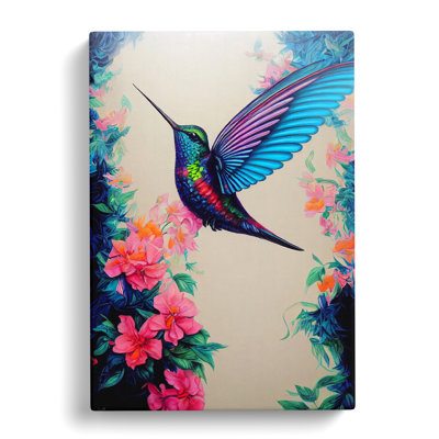 Kukkapalli Hummingbird Flowers - Wrapped Canvas Print