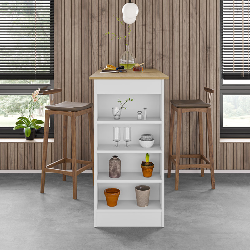 Liviah 117 Dining Table Stylish Multi-Functional Kitchen Table, Oak, White