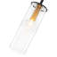 Mini-luminaire suspendu moderne 1 lumière avec hauteur réglable - Abat-jour en verre transparent nervuré de 9,84 po pour îlot de cuisine, finition noire et dorée, base E12, répertorié ETL