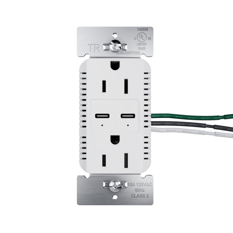 Radiant 15A, alimentation inviolable, alimentation 65 W, prise USB de type C, Blanc