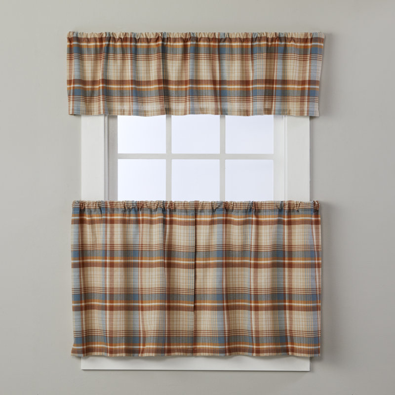 Amber Plaid Light-Filtering Rod Pocket Valance
