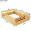 Lit à plancher double naturel, rails hauts, lit en bois avec tablette à DEL et de rangement, améliore le sommeil, le rangement et l'espace sécuritaire confortable