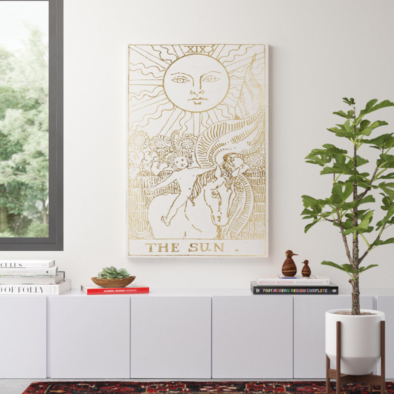 " The Sun Tarot Luxe ", 45" H x 30" W, Wrapped Canvas
