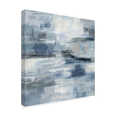 Clear Water Indigo And Gray Crop by Silvia Vassileva - Print on Canvas