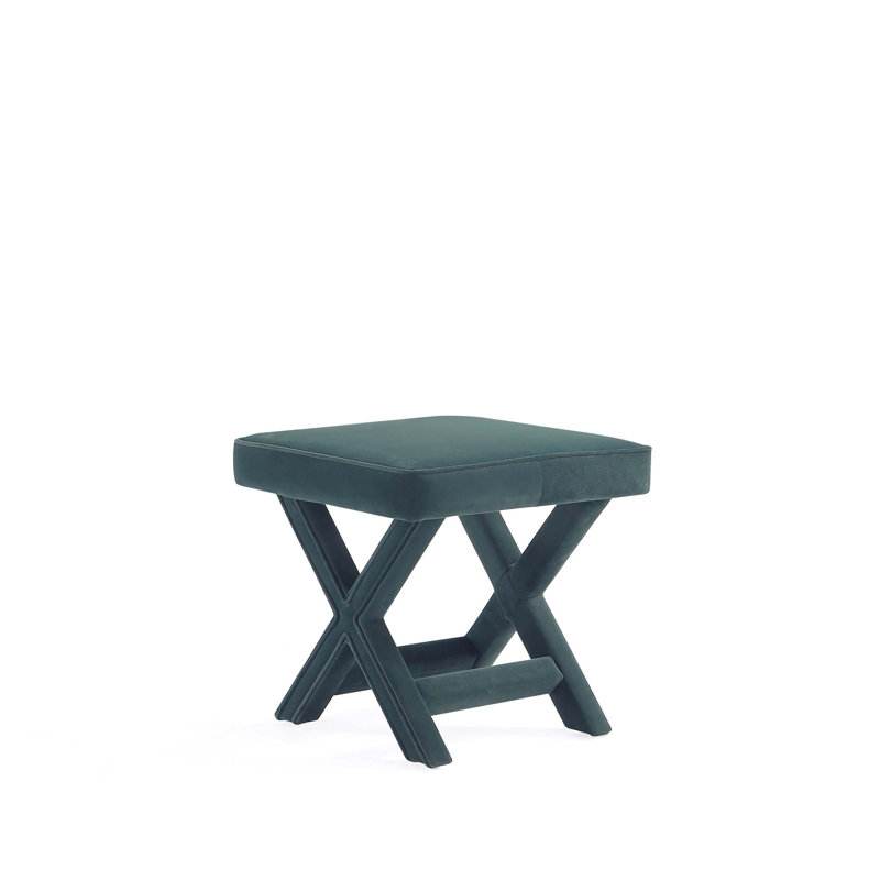 Banc d'appoint rembourré en velours