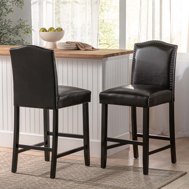 Tabouret de bar Lamberth, 2, Tabouret de comptoir (assise de 26,25 po de hauteu, Noir