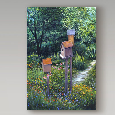 Ezichi 'The Garden' Oil Painting Print on Wrapped Canvas