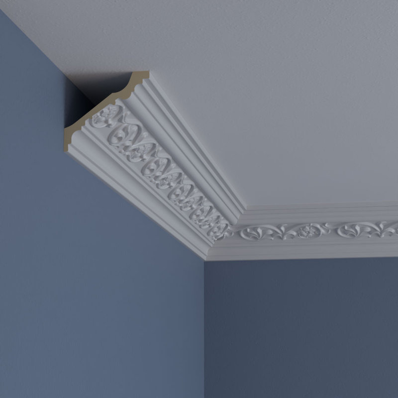 Primed White Polyurethane Crown Moulding 94.5"